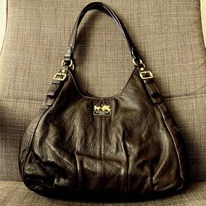 Coach Handbag - deep brown leather